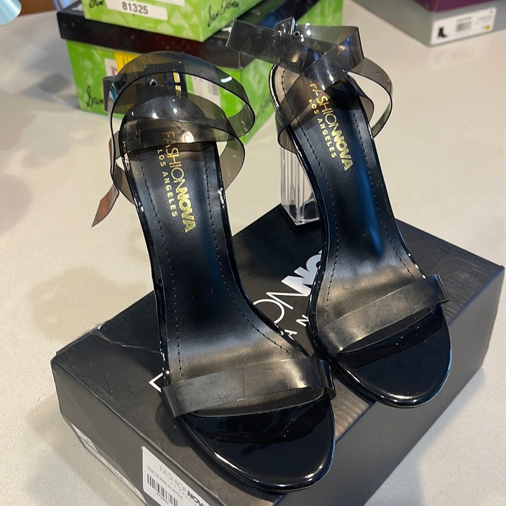 Fashion Nova Clear Block Heel